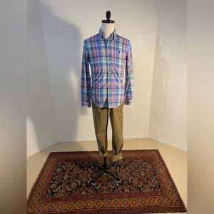 Small Ralph Lauren Polo Slim Performance Oxford in Bright Madras